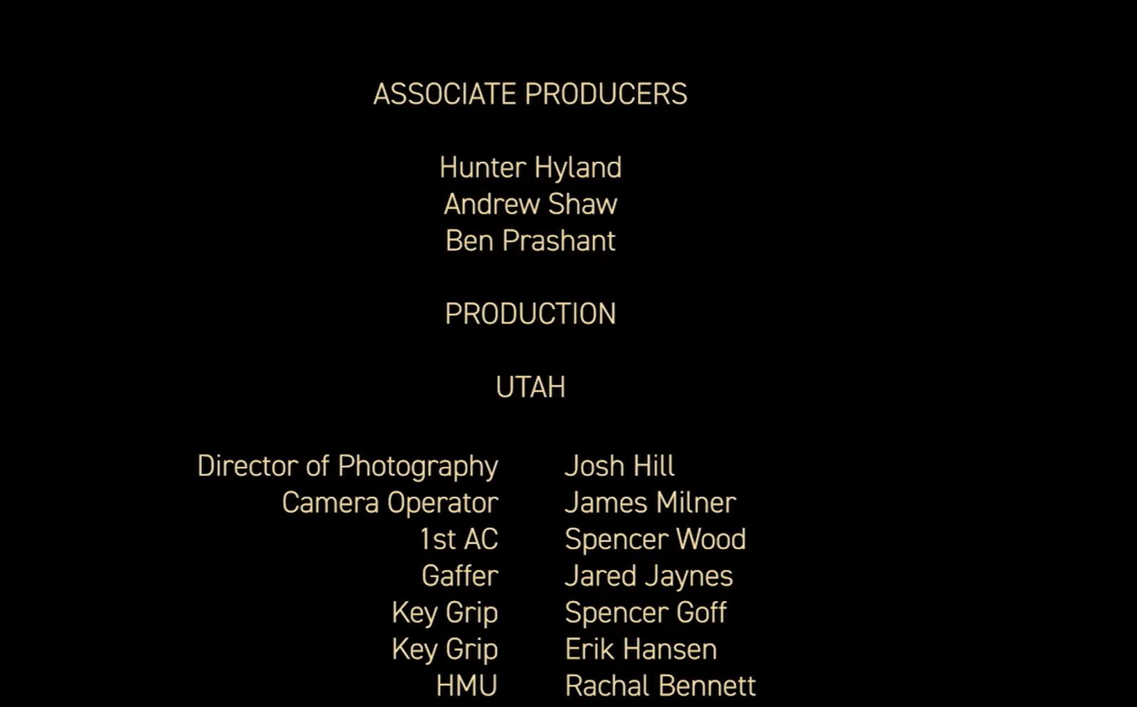 Associate Producer credit — Ben Prashant